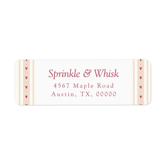 Retro Red And Cream Heart Stripes Bakery (Vorne)