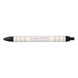 Retro Red And Cream Heart Stripes Bakery Kugelschreiber