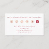 Retro Red And Cream Heart Stripes Bakery Loyalty  Visitenkarte (Rückseite)