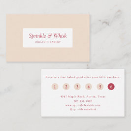 Retro Red And Cream Heart Stripes Bakery Loyalty  Visitenkarte