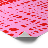Retro Red and Pink Abstract Grid Poster (Ecke)
