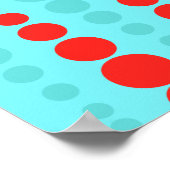 Retro Red and Turquoise Doster Poster (Ecke)