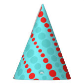 Retro Red and Turquoise Dots Party Hat Partyhütchen (Links)