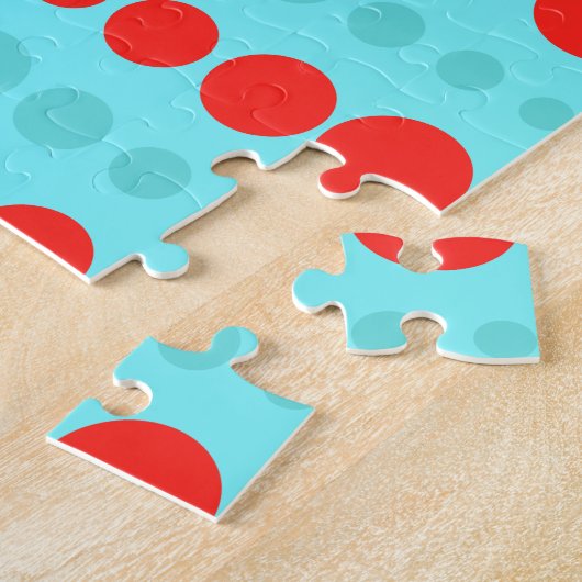 Retro Red and Turquoise Dots Puzzle (Seite)