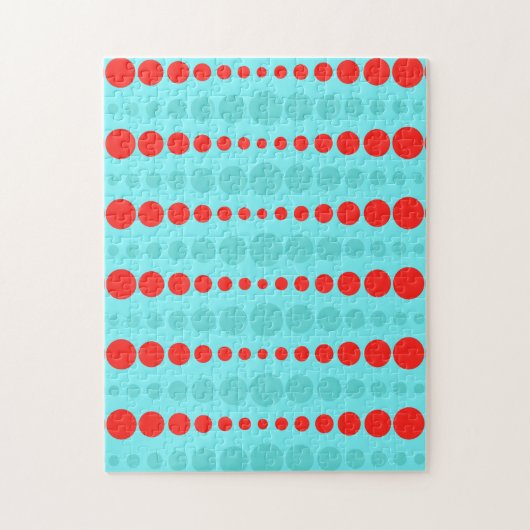 Retro Red and Turquoise Dots Puzzle (Vertikal)