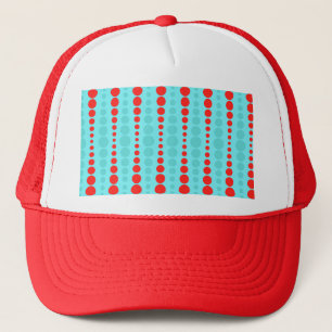 Retro Red and Turquoise Dots Trucker Hats Truckerkappe