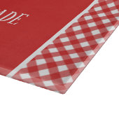 Retro Red and White Checkered Oma's Kitchen Schneidebrett (Ecke)