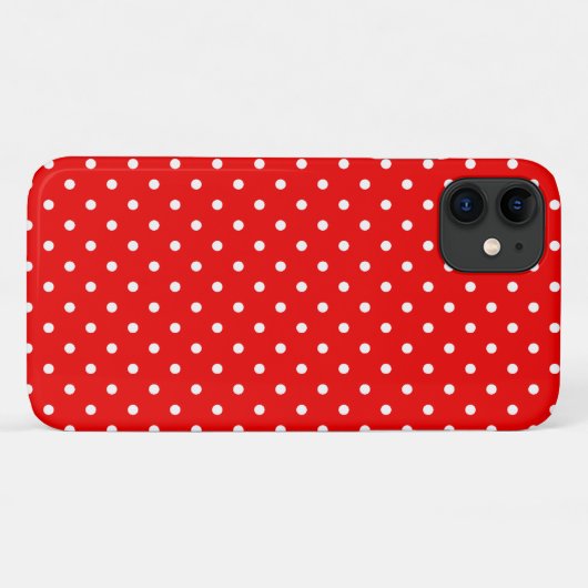 Retro Red and White Polka Dots Case-Mate iPhone Hülle (Rückseite (Horizontal))