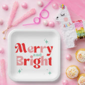 Retro Red Aquamarin Weihnachtsfeiertag Pappteller (Party)