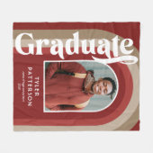 Retro Red Arch Foto 2025 Abschluss Fleecedecke (Vorderseite (Horizontal))