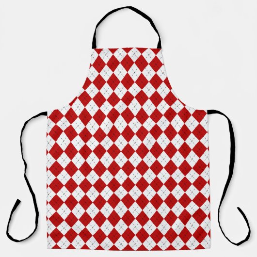 Retro Red Argyle Chef’s Apron Schürze (Vorderseite)
