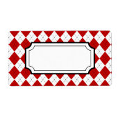 Retro Red Argyle Print Labels (Vorne)