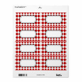 Retro Red Argyle Print Labels (Vorne)