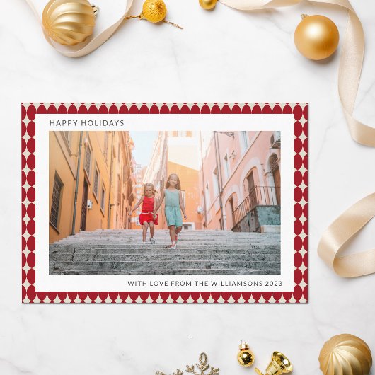 Retro Red Baubles Zwei Fotos Weihnachten