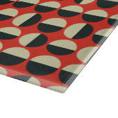 Retro Red Black Beige Polka Dot 60er Muster Schneidebrett (Ecke)