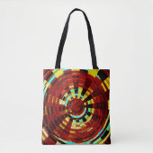 Retro Red Black Blue Yellow Brown Circle Pattern Tasche (Vorderseite)
