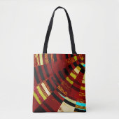 Retro Red Black Blue Yellow Brown Circle Pattern Tasche (Vorderseite)