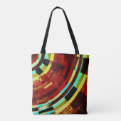 Retro Red Black Blue Yellow Brown Circle Pattern Tasche (Rückseite)