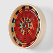 Retro Red Black Blue Yellow Brown Circle Pattern Uhr (Winkel)