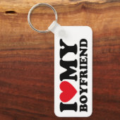 Retro Red & Black I Liebe Mein Freund Schlüsselanhänger (Vorderseite)