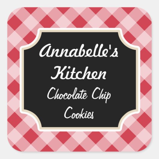 Retro Red Black Kitchen Stickers (Vorderseite)