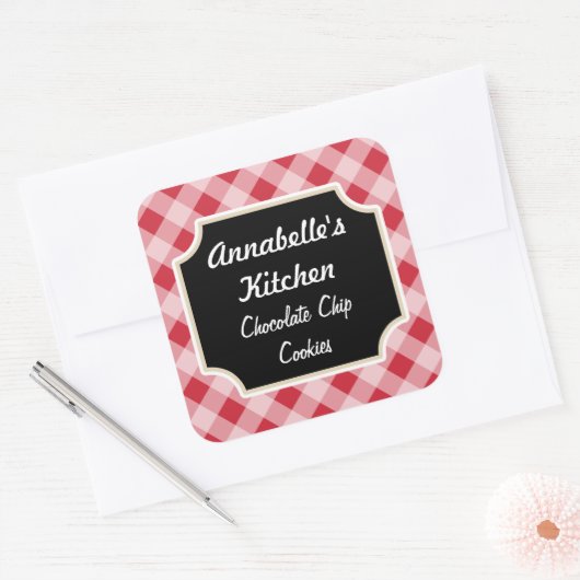 Retro Red Black Kitchen Stickers (Umschlag)