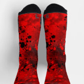 Retro Red & Black Paint Spritzer Socken (Oben)