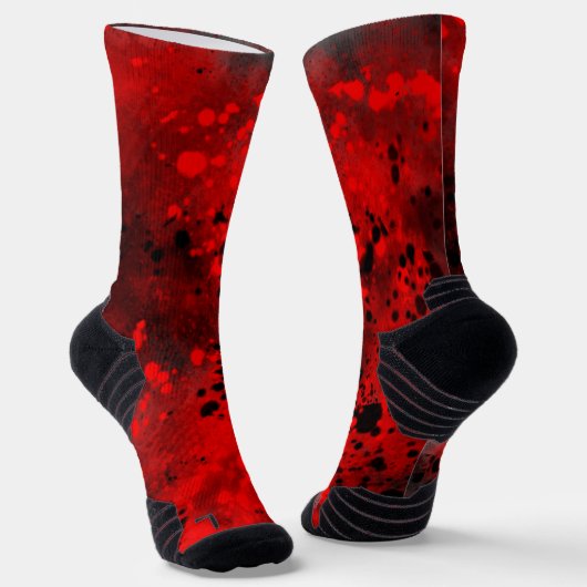 Retro Red & Black Paint Spritzer Socken (Gewinkelt)