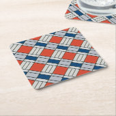 Retro Red Blue Geometric Muster Untersetzer (angewinkelt)