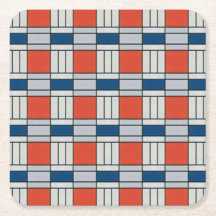 Retro Red Blue Geometric Muster
