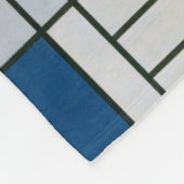 Retro Red Blue Gray Geometric Muster Fleecedecke (Ecke)