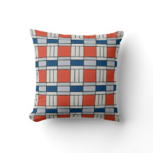 Retro Red Blue Gray Geometric Muster
