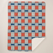 Retro Red Blue Gray Geometric Muster Sherpadecke (Vorderseite)