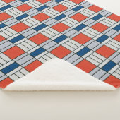 Retro Red Blue Gray Geometric Muster Sherpadecke (3/4)