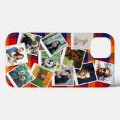 Retro Red Blue Kariert Snapshot FotoCollage Case-Mate iPhone Hülle (Rückseite (Horizontal))