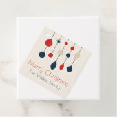 Retro Red Blue Ornaments Weihnachts-Party Geschenkanhänger (Beispiel)