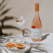 Retro Red & Blue Streifen Bachelorette Schaumweinetikett