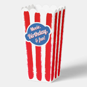 Retro Red Blue White Stripe Popcorn Filmkino Geschenkschachtel