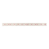Retro Red Blume Gold Star Vintages Hintergrundbild Satinband (Vorderseite)