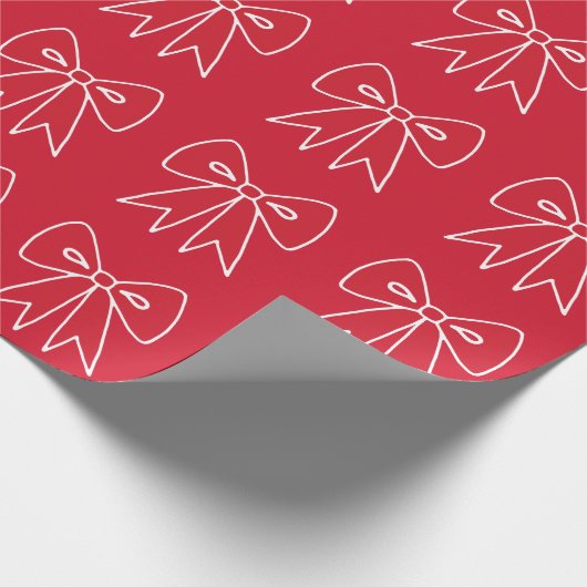 Retro Red Bow Weihnachtswrapping Paper Geschenkpapier (Ecke)