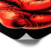 Retro Red Boxing Gloves Vintag Boxer Poster (Ecke)