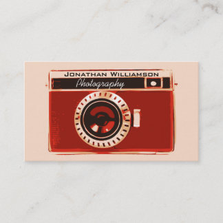 Retro Red Camera Fotografy Business Cards Visitenkarte