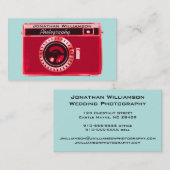 Retro Red Camera Fotografy Business Cards Visitenkarte (Vorne/Hinten)