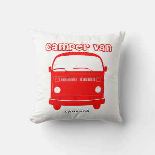 Retro Red Camper Van Custom Pillow Kissen