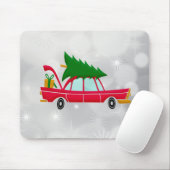 Retro Red Car mit einem Weihnachtsbaum Mousepad (Mit Mouse)