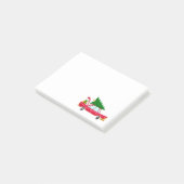 Retro Red Car mit einem Weihnachtsbaum Post-it Klebezettel (angewinkelt)