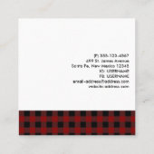 Retro Red Car mit einem Weihnachtsbaum Quadratische Visitenkarte (Rückseite)