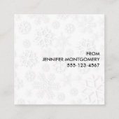 Retro Red Car mit einem Weihnachtsbaum Quadratische Visitenkarte (Rückseite)