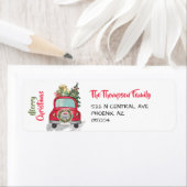 Retro Red Car und Weihnachtsbaumadresse (Insitu)