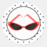 Retro Red Cat Eye Sonnenbrille & Black Polka Dots